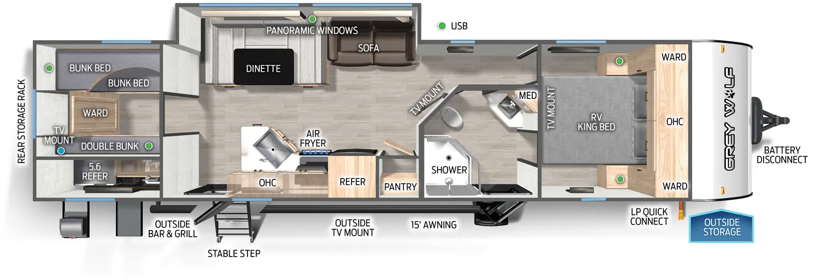 Cherokee 29TEBL Floorplan